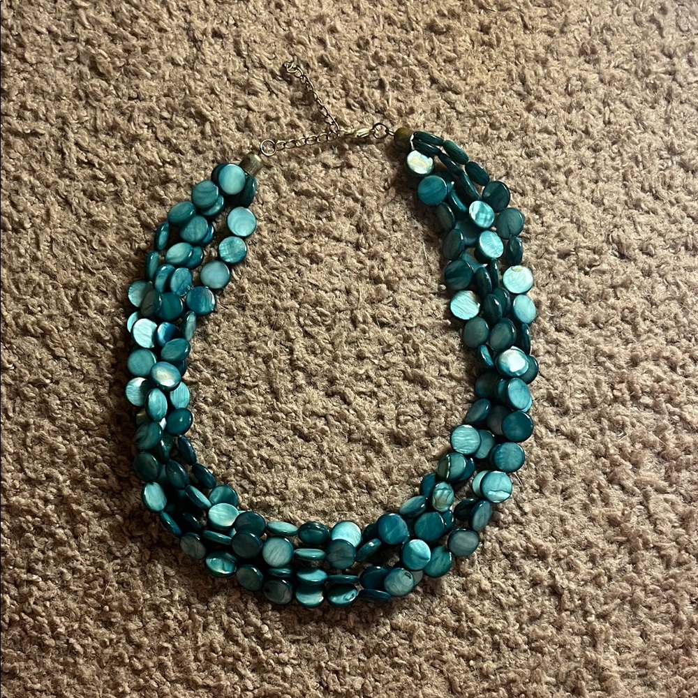 Elegant Teal Shell Necklace